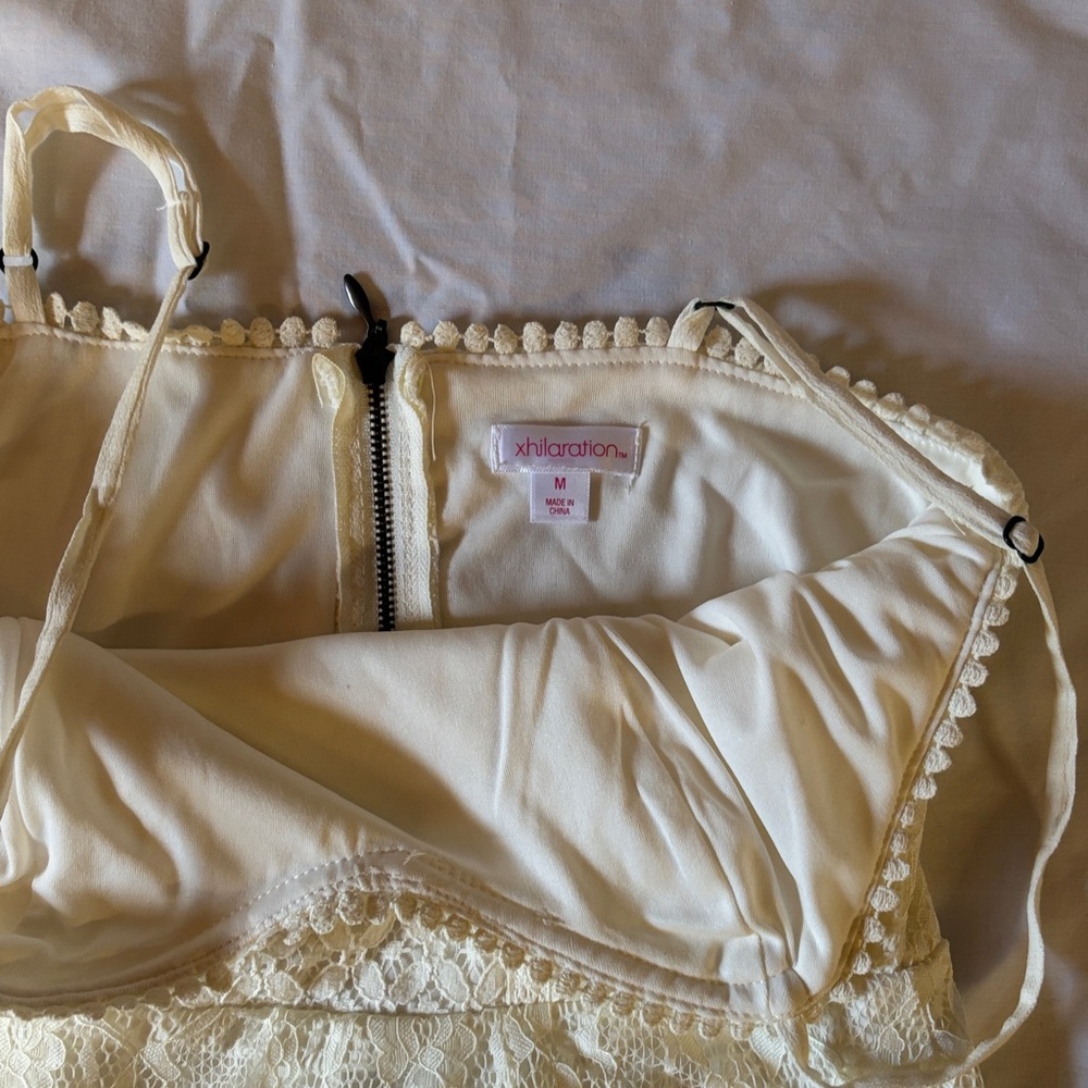 Xhilaration Cream Lace dress with Adjustable Straps